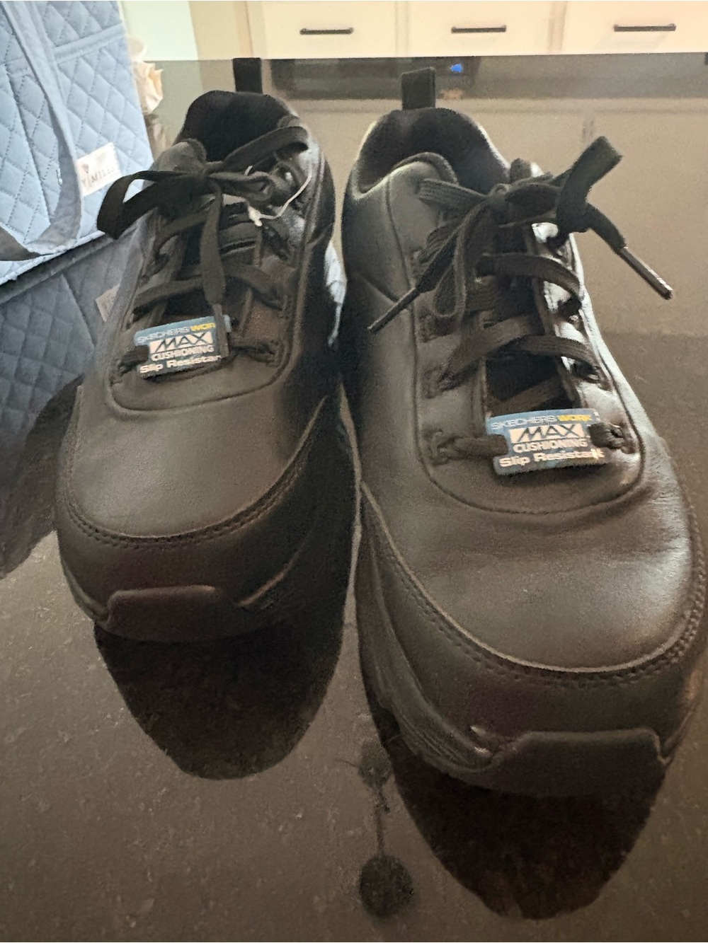 Skechers Men's Black MAX Cushioning Lace-Up Sneakers